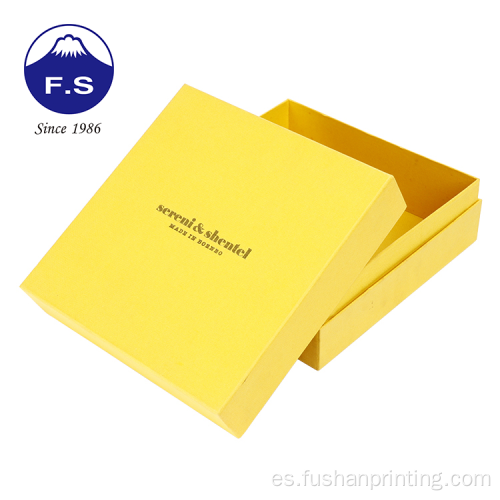 Cajas rígidas amarillas personalizadas con tapa de lujo